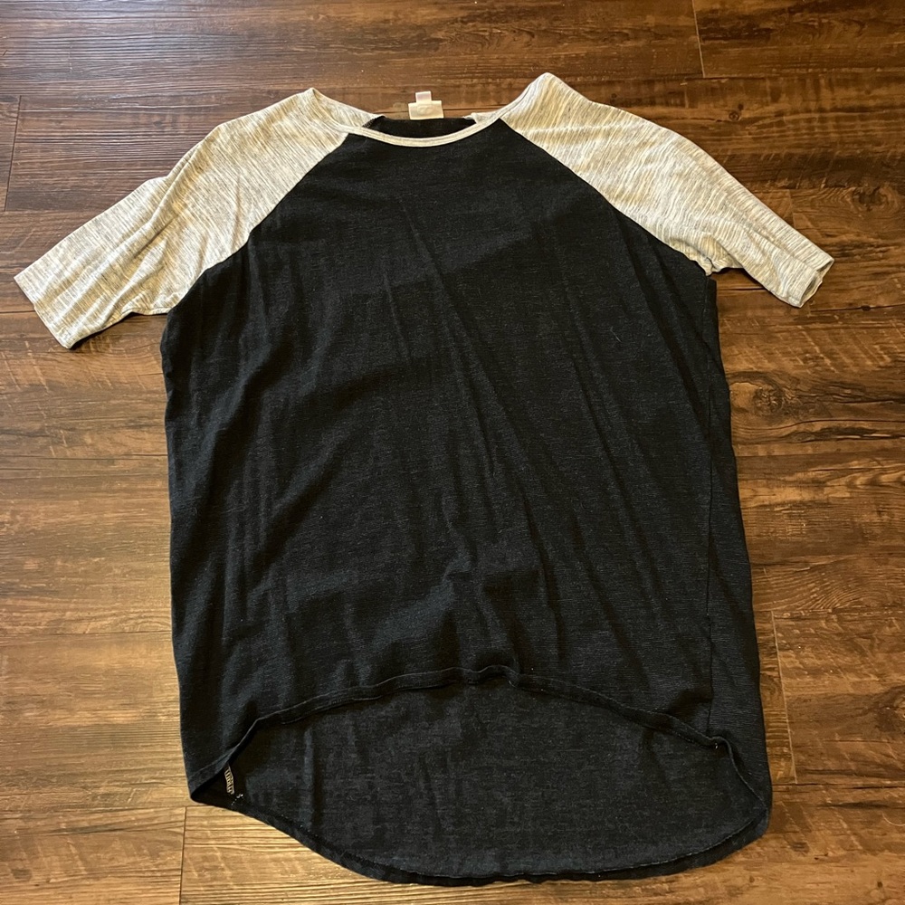 LuLaRoe Irma Size S Black & White two tone micro stripe